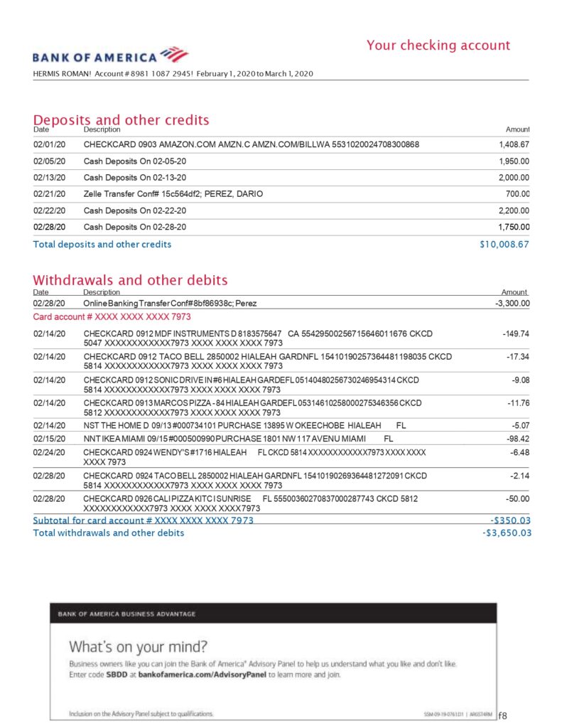 New 2023 Bank Of America Statement Template - Business Fundamentals ...