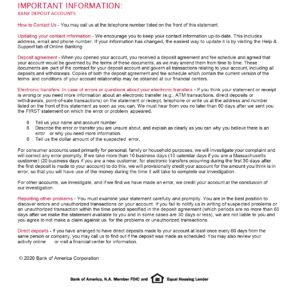 New 2023 Bank Of America Statement Template – Business Advantage Checking