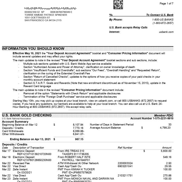 New 2023 GO2bank Bank Statement Template - MbcVirtual