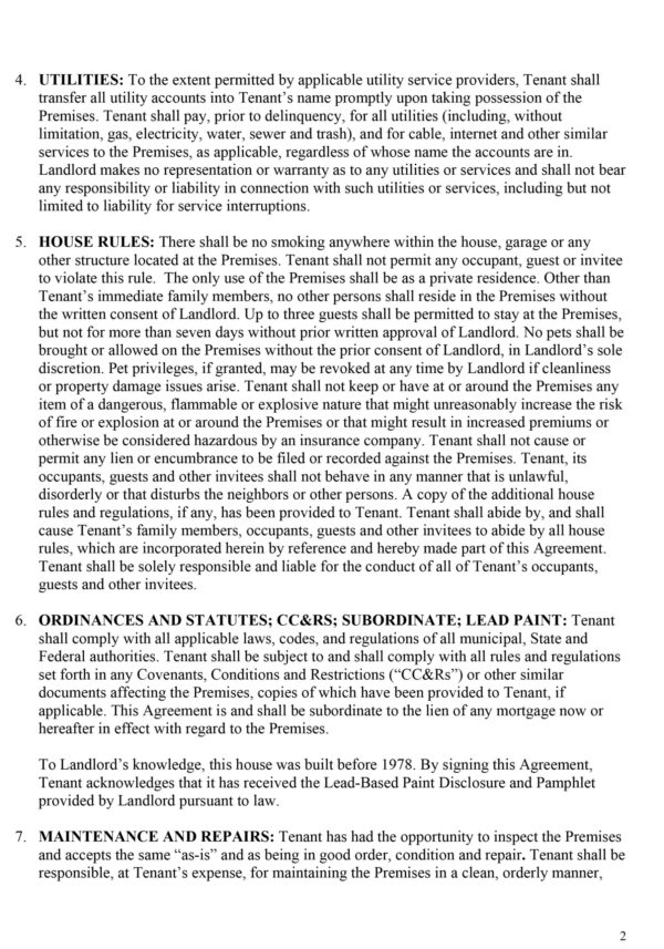 Residential Lease Agreement Template