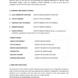 Product Launch Proposal Template