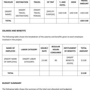 Business Budget Proposal Template