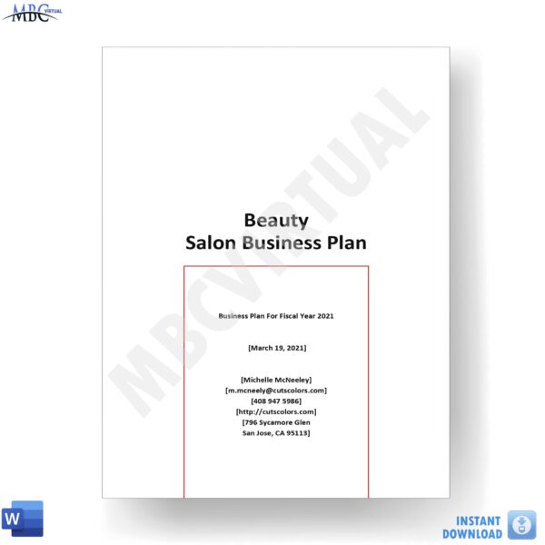 Beauty Salon Business Plan Template - MbcVirtual