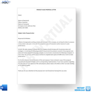 Product Sales Proposal Letter Template