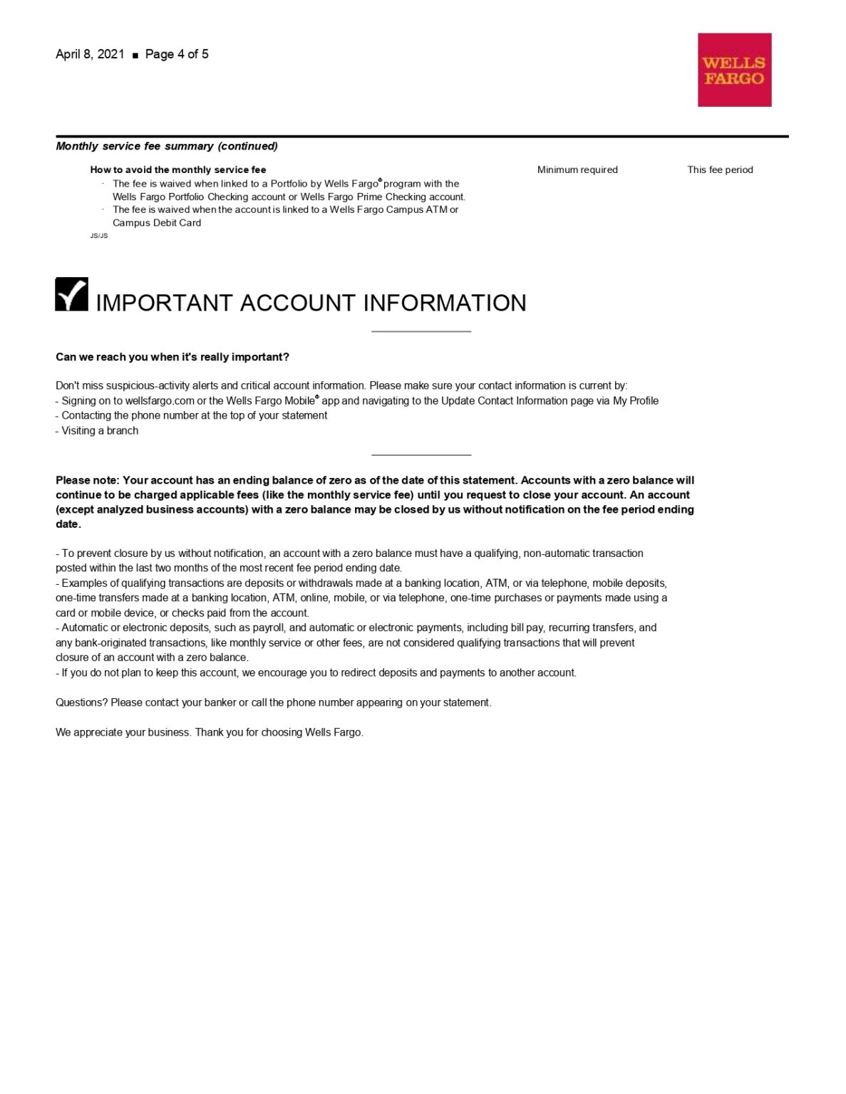 Wells Fargo Bank Statement Template College Checking Mbcvirtual 1897