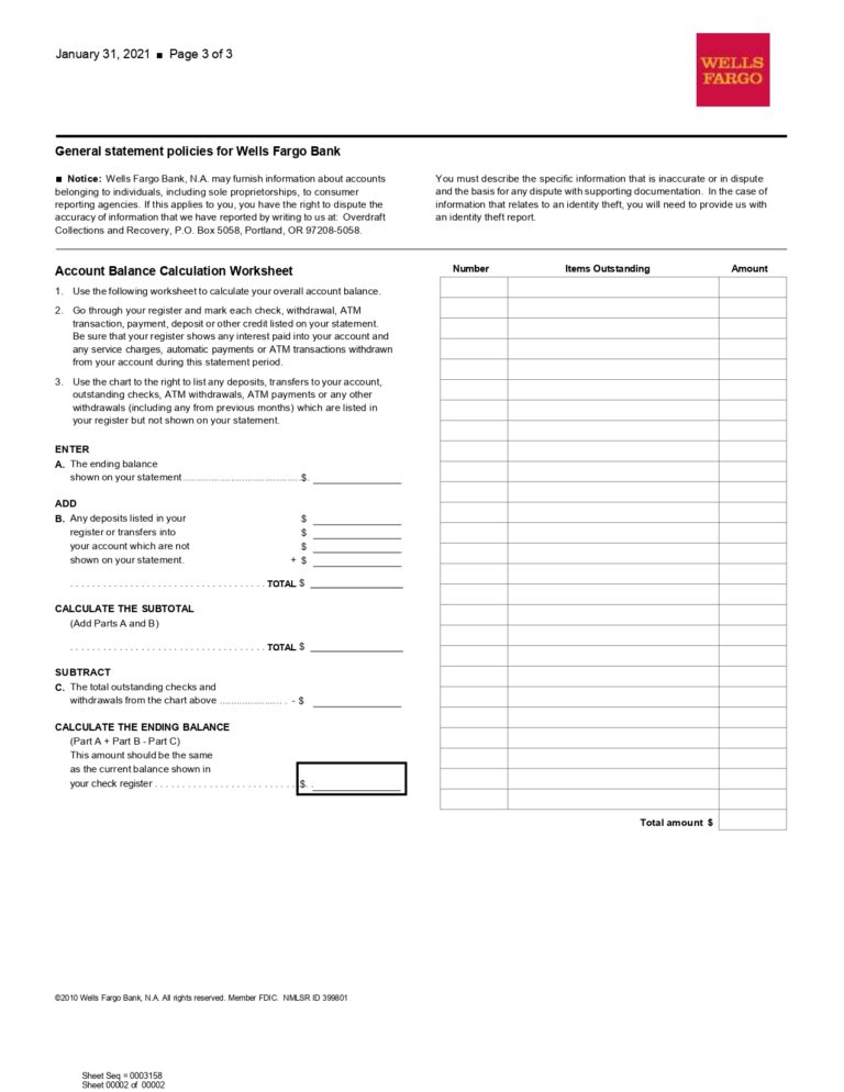 New 2023 Wells Fargo Bank Statement Template - Initiate Business ...