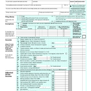Form 1040, U.S. Individual Income Tax Return 2014