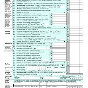Form 1040, U.S. Individual Income Tax Return 2014