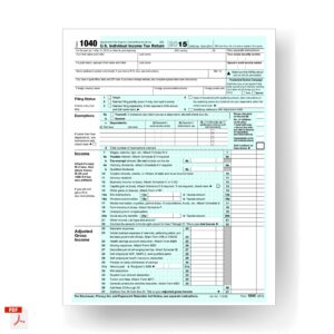 Form 1040, U.S. Individual Income Tax Return 2015