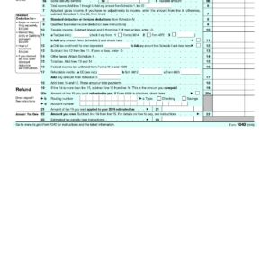 Form 1040, U.S. Individual Income Tax Return 2018
