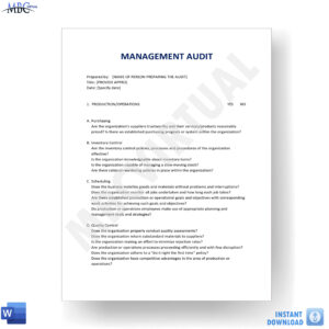 Management Audit Checklist Template