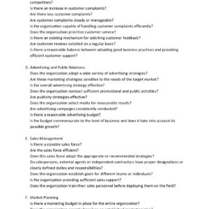 Management Audit Checklist Template