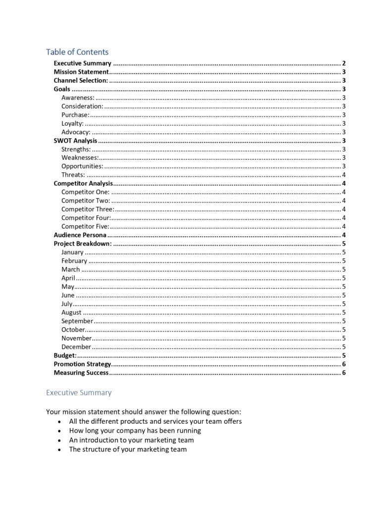 Marketing Plan Template - MbcVirtual