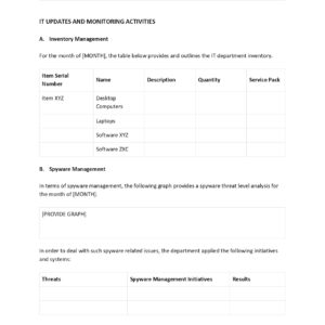 Monthly IT report Template for Management Template