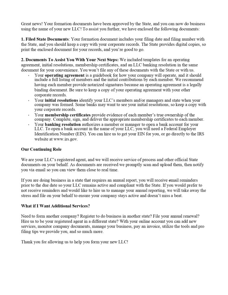 Single Member LLC Template - MbcVirtual