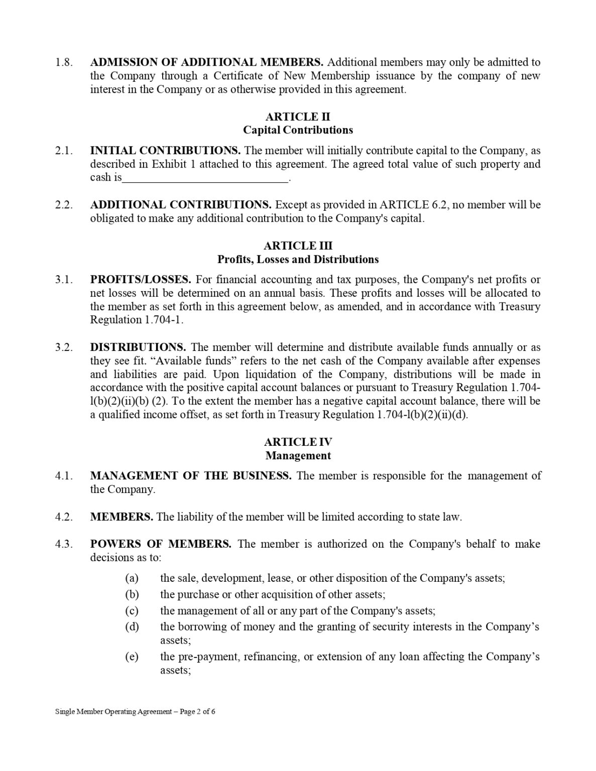 Single Member LLC Template - MbcVirtual