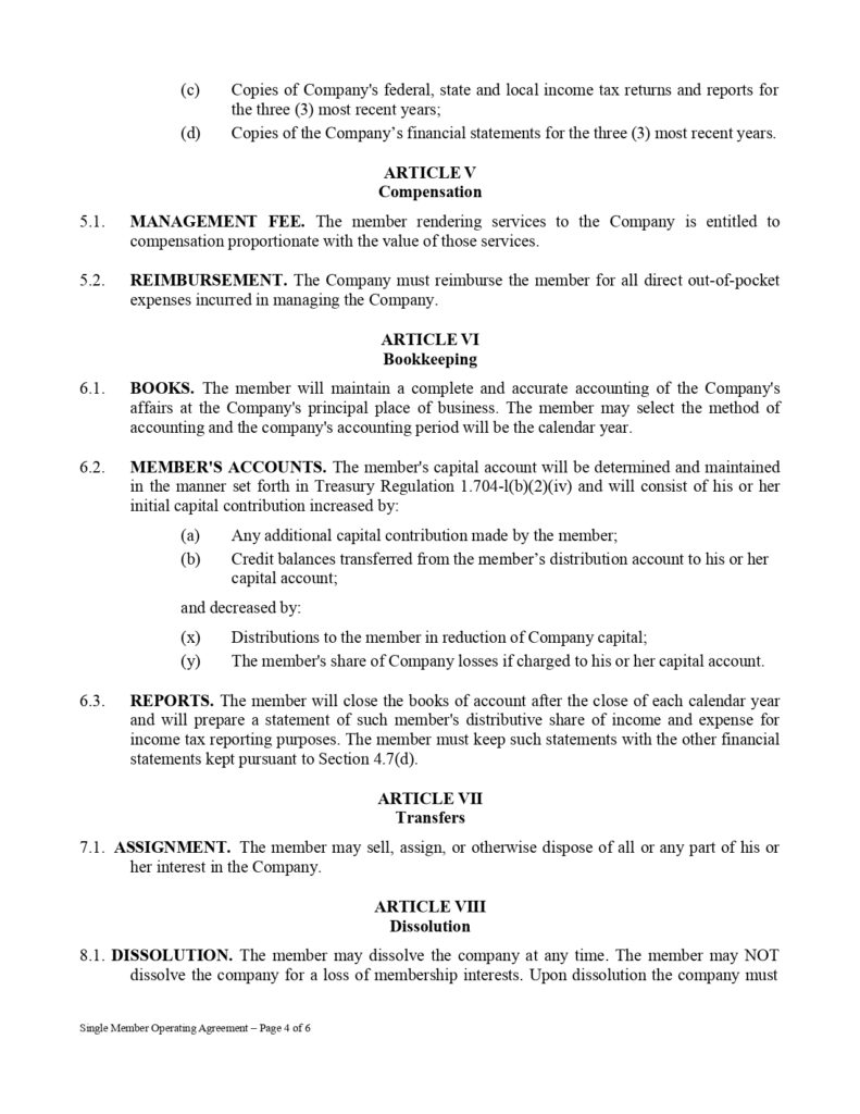 Single Member LLC Template - MbcVirtual