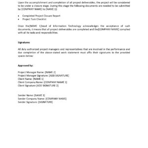 Statement of Work Template