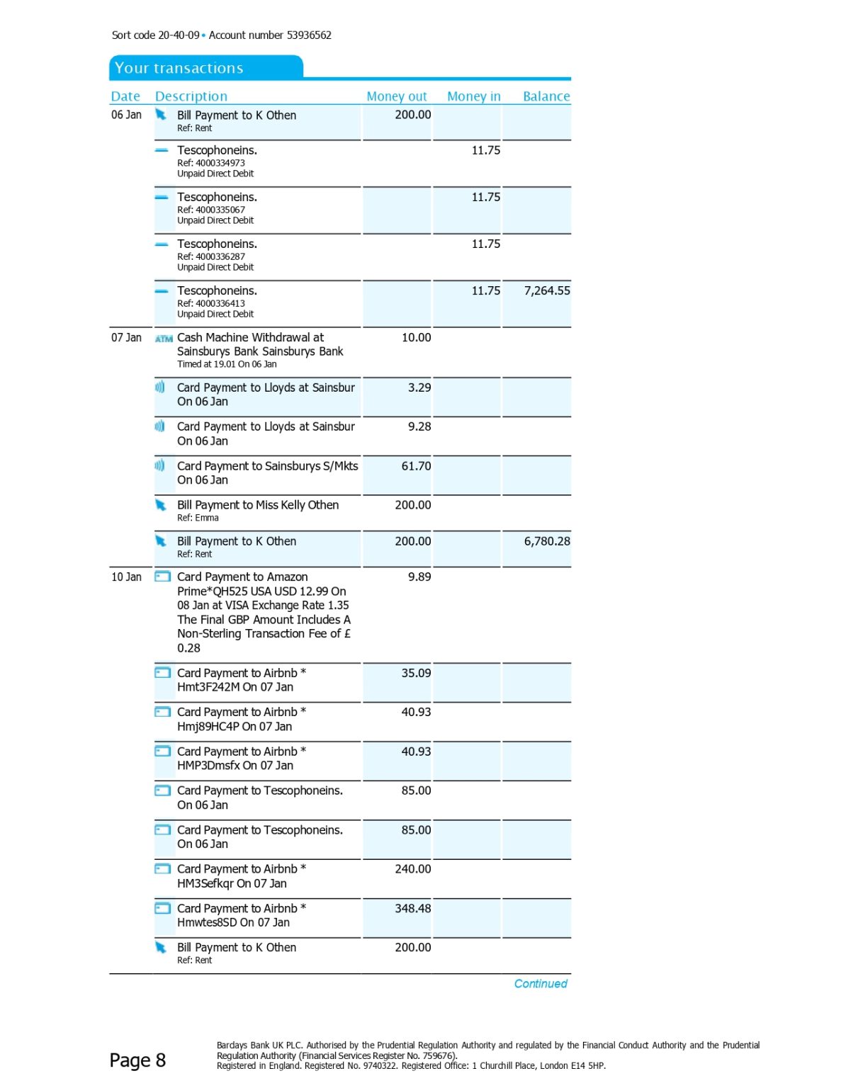 New 2023 Barclays UK Bank Statement Template MbcVirtual