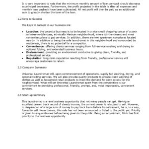 Pro Laundromat Business Plan Template