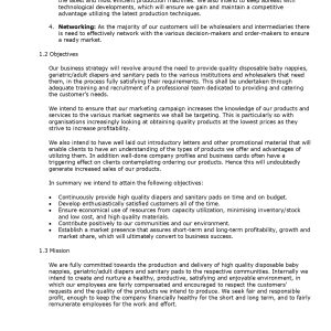 Pro Diaper Manufacturer Business Plan Template