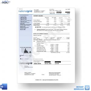 National Grid Bill Template