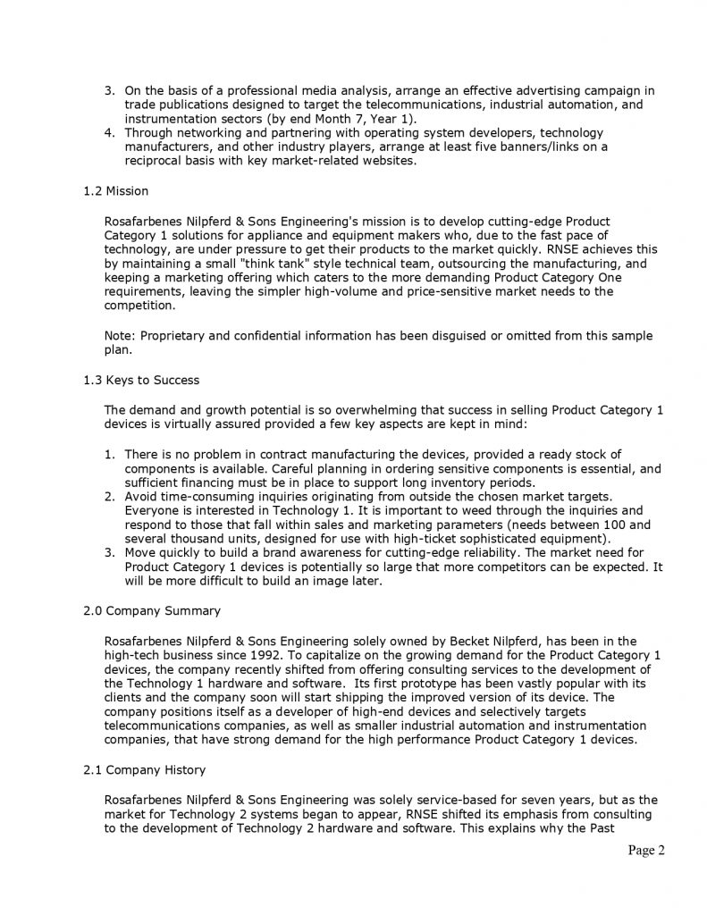 Pro Electronic Engineering Business Plan Template MbcVirtual
