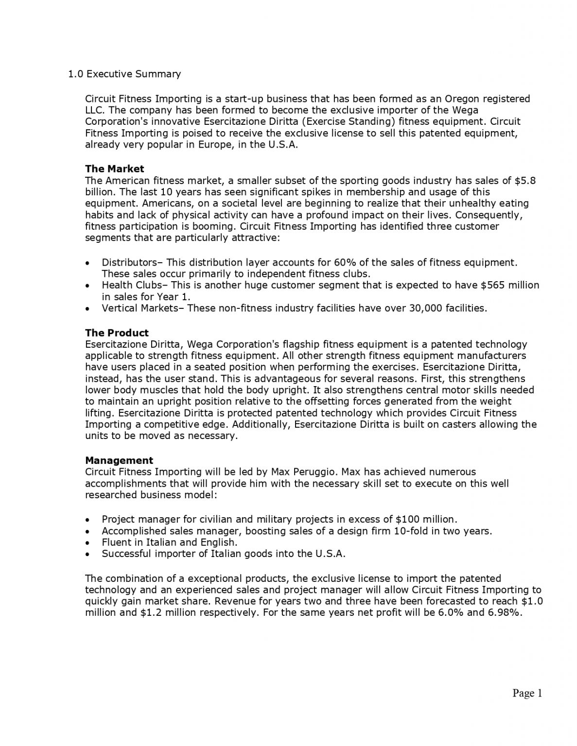 Pro Fitness Equipment Business Plan Template MbcVirtual