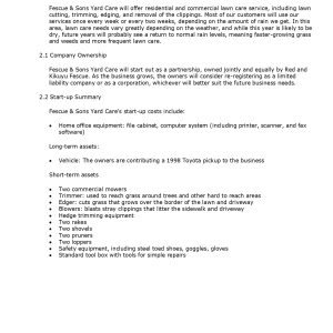 Pro Lawn and Garden Services Business Plan Template