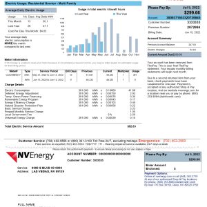 Nevada energy – NVEnergy Bill Template