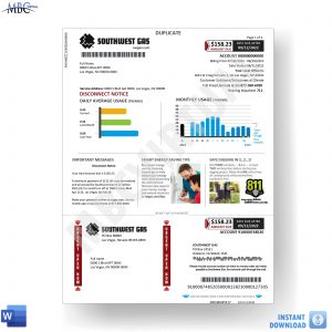 Southwest Gas Bill Template