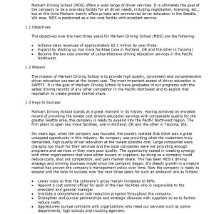 Pro Driving School Business Plan Template