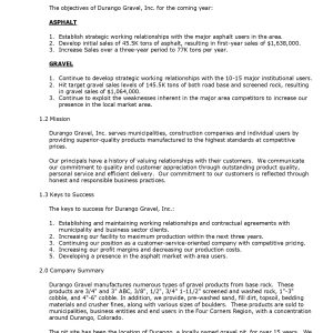 Pro Gravel Rock Products Business Plan Template