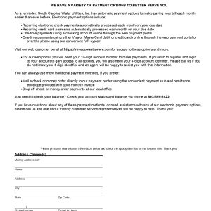 Palmetto Utilities Water Bill Template