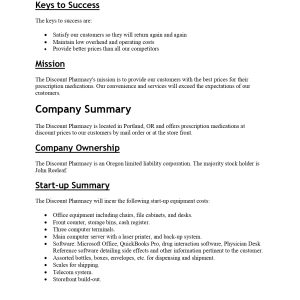 Pro Pharmacy Business Plan Template