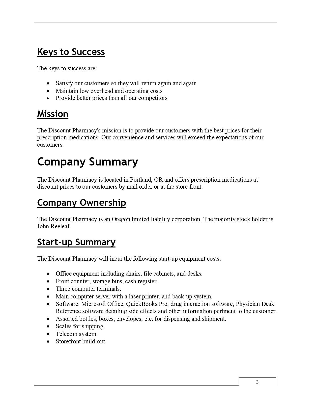 Pro Pharmacy Business Plan Template