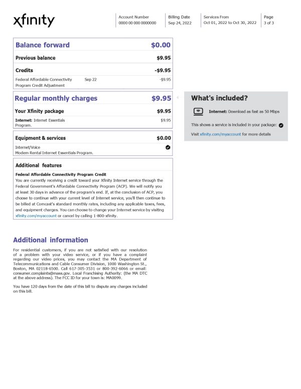 Xfinity Bill Template MbcVirtual