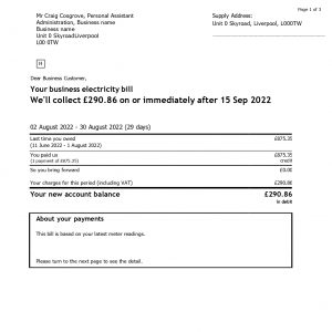 eDF Energy Bill Template