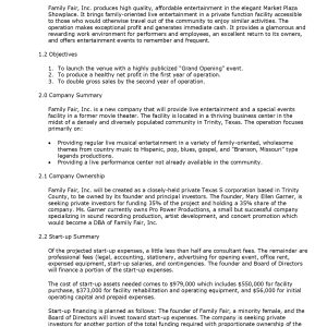 Pro Music Theater Business Plan Template