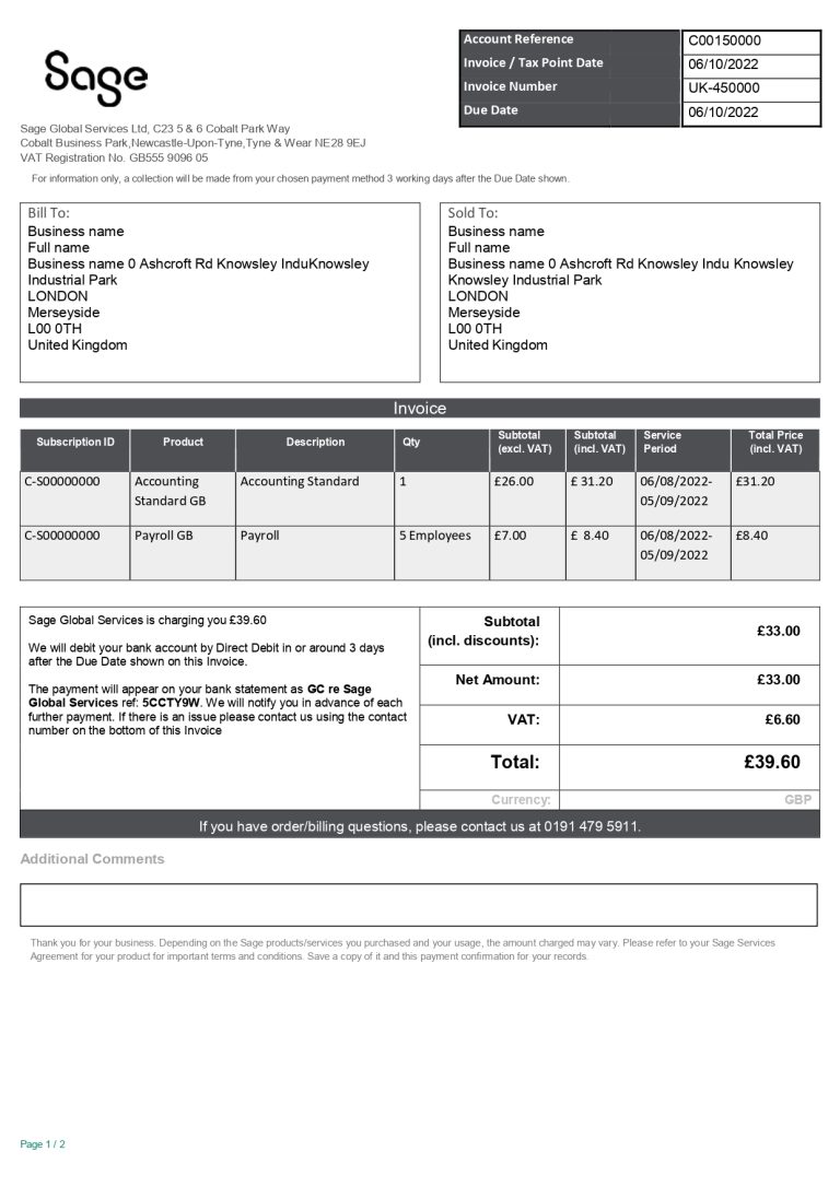 New 2023 Sage UK Invoice Template MbcVirtual