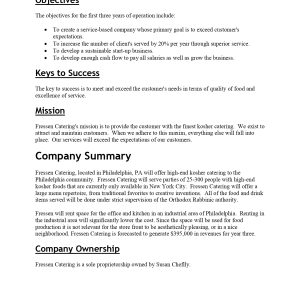 Pro Catering Company Business Plan Template