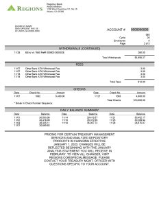 Regions Bank Statement Template - Lifegreen Business Checking - MbcVirtual