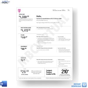 T-Mobile Bill Template