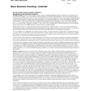 3 Months Comerica Statements – Basic Business Checking