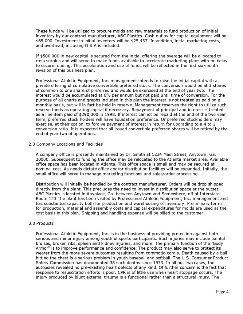 Pro Sports Medical Equipment Business Plan Template MbcVirtual