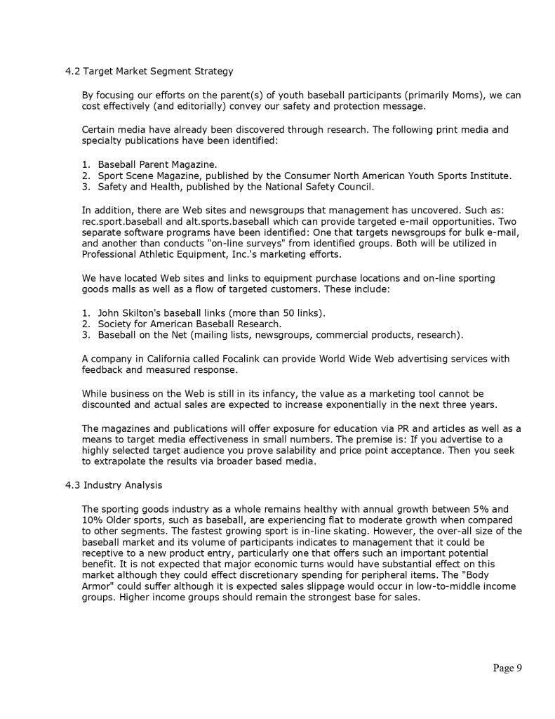 Pro Sports Medical Equipment Business Plan Template MbcVirtual