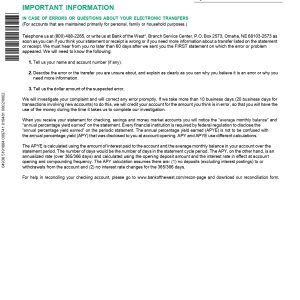Bank of The West BNP Paribas Statement Template