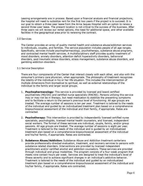 Pro Psychological Health Center Business Plan Template - MbcVirtual