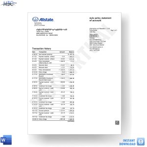 New 2023 Allstate Insurance Invoice Template