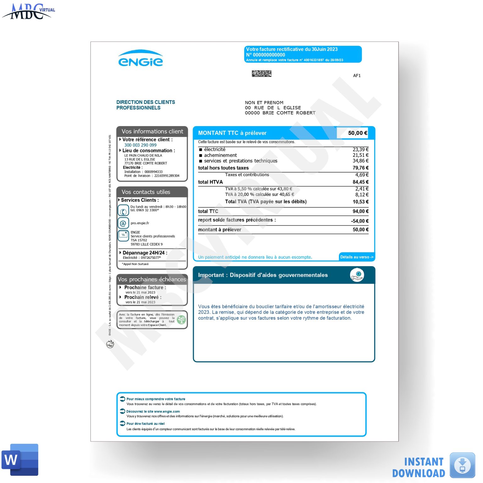 New 2023 Engie Bill Electricity Template - MbcVirtual